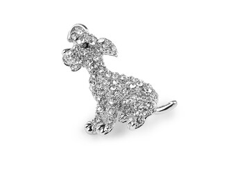 Brož s broušenými kamínky pes - 1 ks - 1 crystal