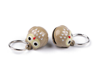 Přívěsek s rolničkou zvířátka, dýně - 2 ks - 5 béžová sova