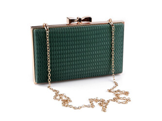 Kabelka - psaníčko - 1 ks - 2 zelená tmavá zlatá