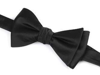 Vázací saténový motýlek - 1 ks - černá