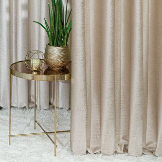 Dekorační vzorovaný závěs s kroužky ELEONORA béžová 140x250 cm (cena za 1 kus) MyBestHome