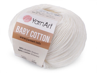 Pletací příze Baby Cotton 50 g - 1 ks - 21 (401) krémová světlá