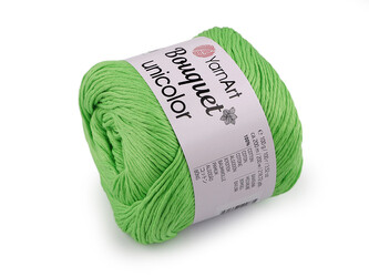 Bavlněná pletací příze Bouquet Unicolor 100 g - 1 ks - 10 (3219) zelená sv.