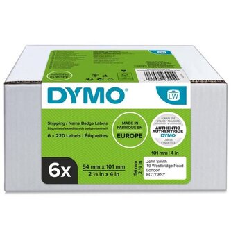 Papírové štítky Dymo LW, 101 x 54 mm, bílé, 6 rolí