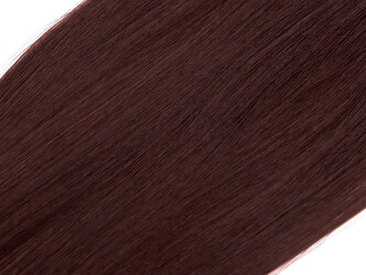 Vlasový příčesek s vlásenkou a stuhou - 1 ks - 3 červenohnědá