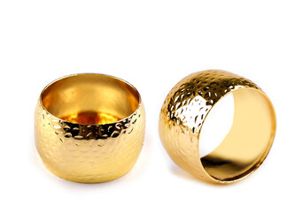 Kroužek na  ubrousek - 4 ks - zlatá