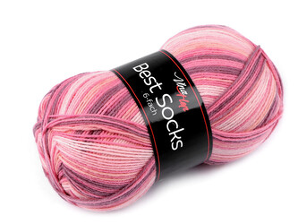 Pletací příze Best socks / ponožkovka 150 g - 1 ks - 1 (7361) růžová