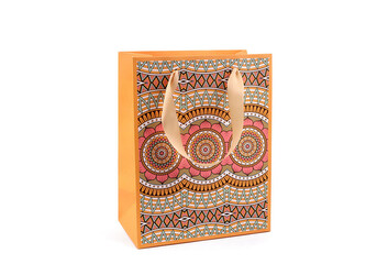 Dárková taška mandala - 4 ks - 1 lososová světlá