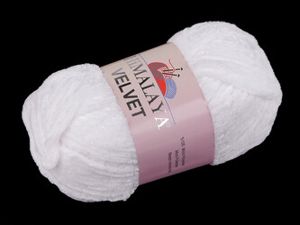 Pletací žinylková příze Velvet 100 g - 1 ks - 9 (90001) bílá