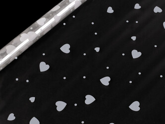 Balicí celofán vánoční / celoroční 0,7x2 m - 40 ks - 2 transparent srdce