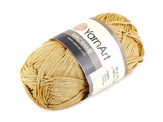 Pletací příze Macrame Ø2 mm 90 g - 1 ks - 13 (155) zlatá