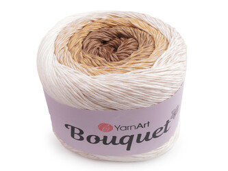 Bavlněná pletací příze Bouquet 250 g - 1 ks - 3 (707) béžovobílá béžová