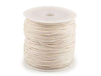 Šňůra bavlněná Ø0,8 mm voskovaná - 1 ks - 2 režná světlá