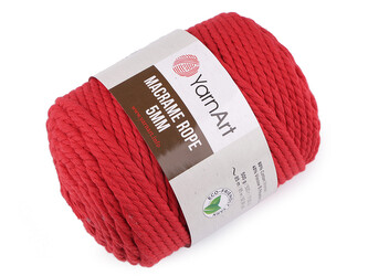 Pletací příze Macrame Rope Ø5 mm 500 g rozčesávací - 1 ks - 10 (773) červená