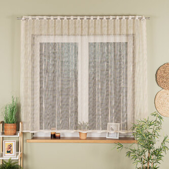 Dekorační krátká vzorovaná záclona na garnýž KAYLA 160 béžová 300x160 cm MyBestHome