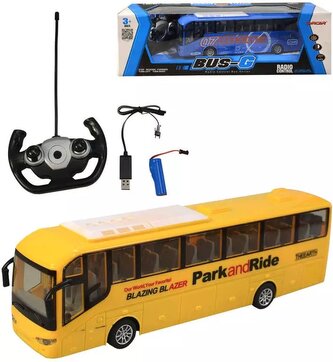 RC Autobus dálkový 17cm na vysílačku na baterie Světlo 2 barvy