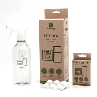 Čisticí sada Powerton Eco, 500ml, láhev s rozprašovačem + 6 ks tablet (1,5 litru), kuchyň