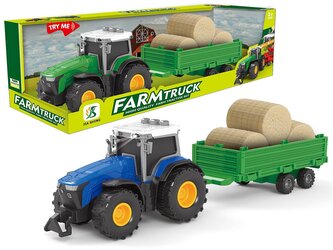 Traktor s přívěsem, světlo, zvuk; 30,5x9,5x8,5cm,