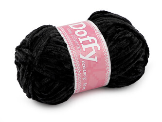 Pletací žinylková příze Doffy 100 g - 1 ks - 6 (901) černá