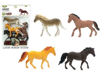 Sada 4 koně 10cm; 30x21x4cm,