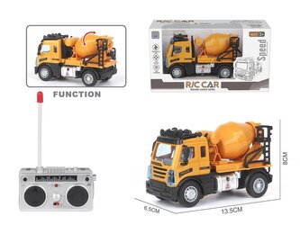 R/C domíchávač betonu, 4 funkce, světla; 13,5x7,5x6,5cm,,