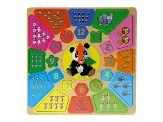 Hodiny puzzle, dřevěné,