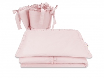BABY NELLYS 3-dílná sada Mantinel s povlečením, Royal - růžová, 135 x 100 cm; 135x100