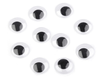 Samolepicí oči Ø25 mm - 1000 ks - černá