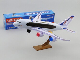 Letadlo na baterie, 3D světlo, hudba;  39 x 42 x 9 cm,