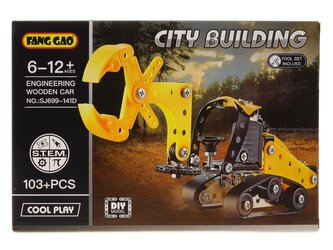 Kovová stavebnice - 103ks na šroubování s nářadím; 29x20x5cm,,