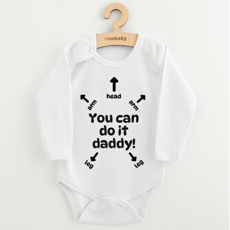 Dětské body s potiskem New Baby You can do it daddy! - velikost 62 (3-6m)