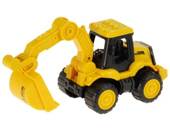 Stavební vozidlo na setrvačník; 15,5x11x8,5cm,,