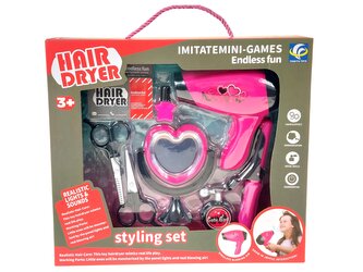 Kosmetický set s fénem na baterie; 33,5x30x7cm,,