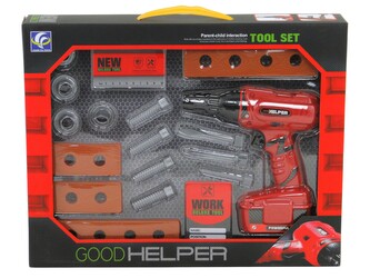 Na baterie vrtačka se sadou nářadí; 38x30x6,5cm,,