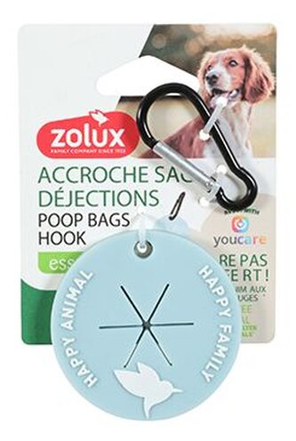 Držák sáčků na exkrementy s karab. sv. modrá YR Zolux