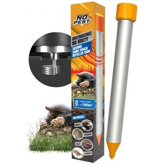 NO Pest Vibrační odpuzovač krtků a hrabošů 1500m² Seismic Shock Repeller