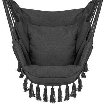 Závěsné houpací křeslo 130x100 cm SPRINGOS BOGRO II tmavě šedé