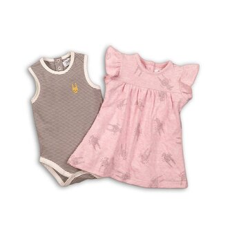 Dívčí set, body a šaty, Minoti, CROWN 4, růžová - 80/86