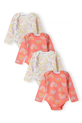 Body kojenecké 4pack, Minoti, 16mbabay 9, růžová - 68/74
