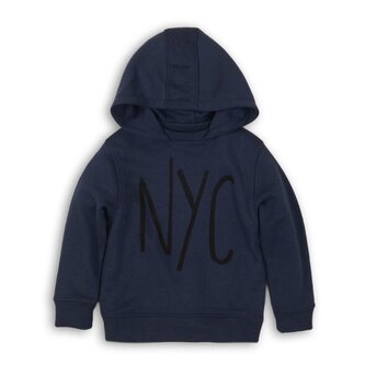 Mikina chlapecká s kapucí, Minoti, KB FLEECE HOODY 7, tmavě modrá - 140/146