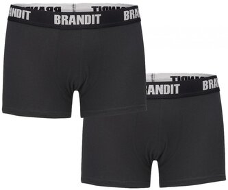 Pánské boxerky Brandit s logem, černé, 2 kusy, XXL