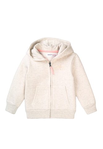 Mikina dívčí s kapucí, Minoti, 8GZTHRU 6, béžová - 92/98