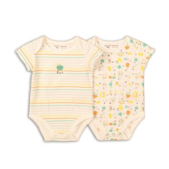 Body kojenecké 2pack, Minoti, ABC 5, bílá - 62/68