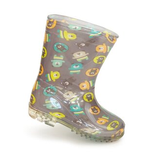 dětské holínky PVC - potisk zvířátka, Pidilidi, PL0042-18,  hnědá - 25