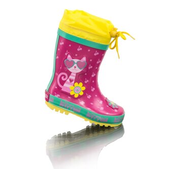 dívčí holínky gumové - potisk KOČKA, Pidilidi, PL0095-03, růžová - 34