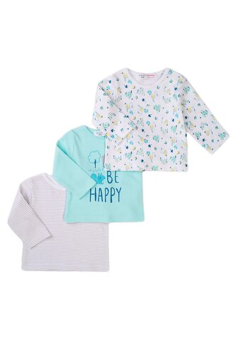 Tričko kojenecké 3pack, Minoti, Snail 10, modrá - 56/62