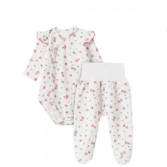 Zavinovací body + polodupačky, 2D sada, Amélie, bílá/růžová; 56 (1-2m)