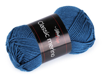 Pletací příze Classic Merino 50 g - 1 ks - 3 (61300) modrá