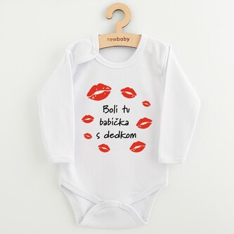 Dětské body s potiskem New Baby Boli tu babička s dedkom - velikost 86 (12-18m)
