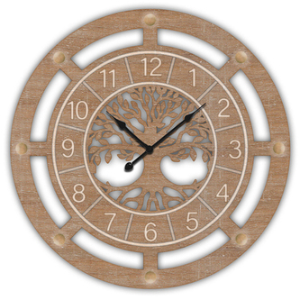 Hodiny nástěnné - strom života, MDF, hnědé, 60 cm